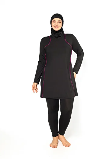 SEBOTEKS Piping Full Covered Large Size Hijab Swimsuit 5406