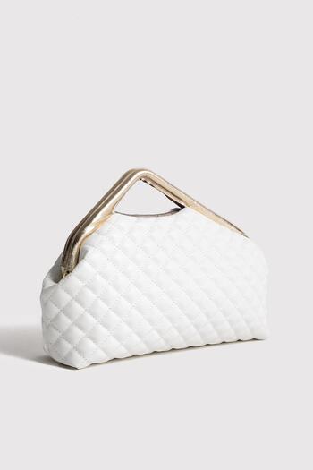 Berlesi Τσάντα Portfolio με λευκή καπιτονέ Clutch