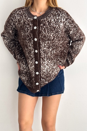 FEMELLE Standard Size Button Detailed Oversize Knitwear Cardigan