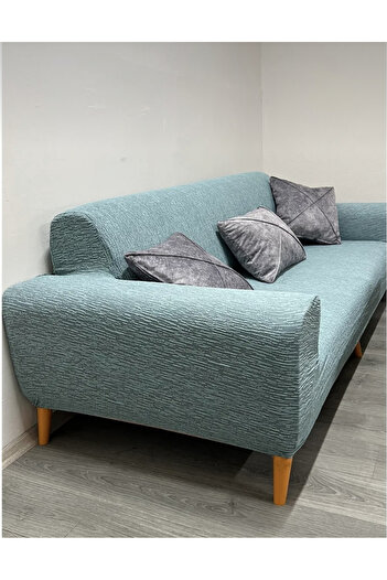 ÖZMAKAN Flexible Cotton 3 3 1 1 Jacquard - Stretch Elastic Sofa Cover Set