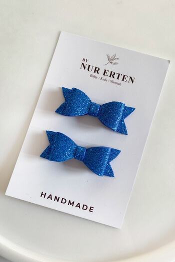 By Nur Erten Glittery Bow Glitter Sparkling Children's Buckle