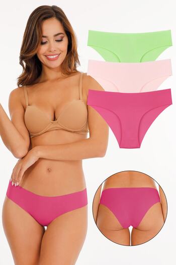 Sensu Women's Laser Cut Lycra Panties 3 Pack Set