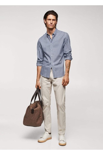 MANGO Man Gingham cotton shirt