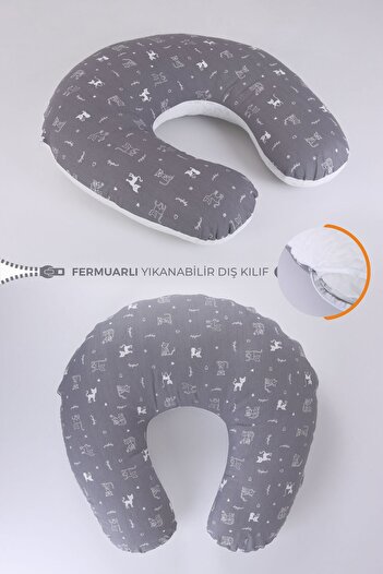 Umaybebek Breastfeeding Pillow Cushion, Cotton Fabric - Filled Pillow 60x60 Cm