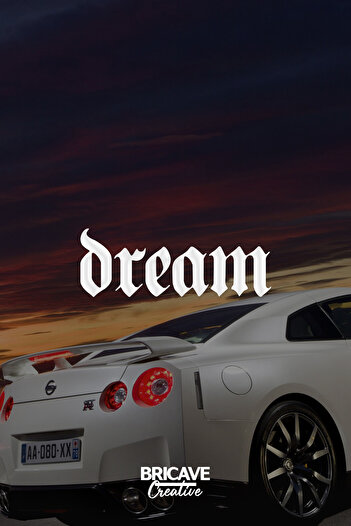 Bricave dream Dream Writing JDM Autocolant pentru parbriz auto-motocicletă 13,6x4,9cm