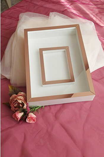 hobicehayaller 25x35 Cm Memory Frame with Photo Section!New Fashion Rose Boxes!Promise Engagement Flower Design!