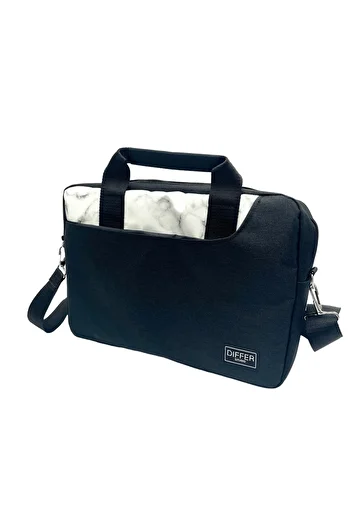 Differ Studio 13-14'' ιντσών λευκό μαρμάρινο μοτίβο μαύρο Unisex Laptop/macbook/notebook/υπολογιστής/χαρτοφύλακας