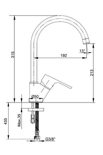 Eca Niobe Kitchen Sink Faucet102118098
