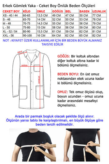 TIPTEKS Men's Shirt Collar Jacket Boy Doctor - Teacher Apron