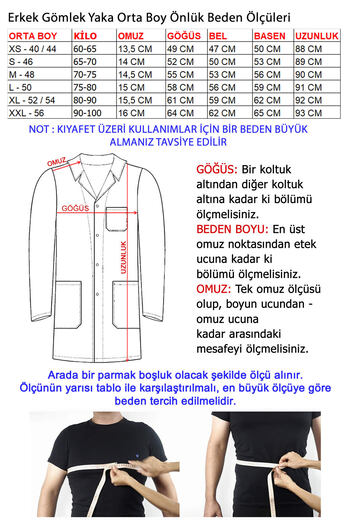 TIPTEKS Men's Shirt Collar Medium Size Doctor - Teacher Apron