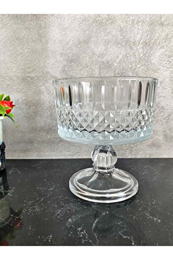 Jenisa Glass Handmade Honeycomb Model Standing Presentation Bowl Dish 14 Cm