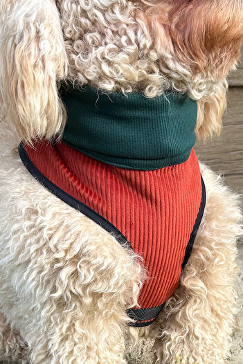 Globodepo Velvet Knitwear Turtleneck Dog Chest Collar