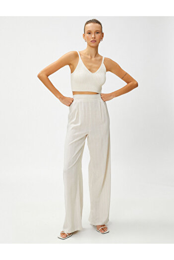 Koton Wide Leg Comfortable Trousers with Elastic Waist