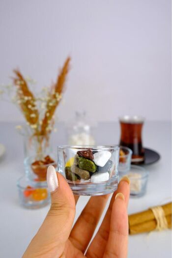 Digithome Nur 6-Piece Glass Bowl - Mini Sauce Bowl, Sugar Bowl and Jam Bowl Presentation Set 5 cm C1-1-276
