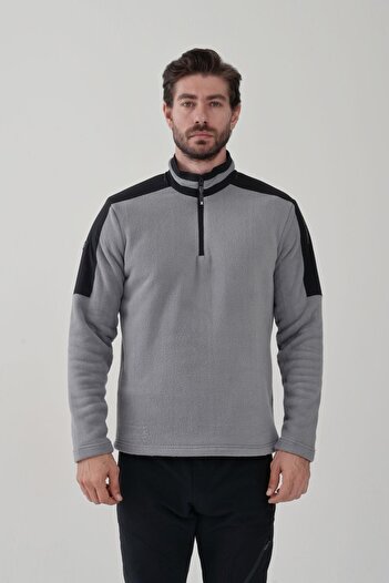 Exuma MEN'S KHAKI HALF ZIPPER FLEECE2412004