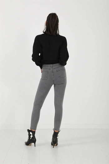 Ramrod Malhun Women's Super Skinny Jeans Thin Showing Skinny Fit Narrow Leg Gathering Jeans