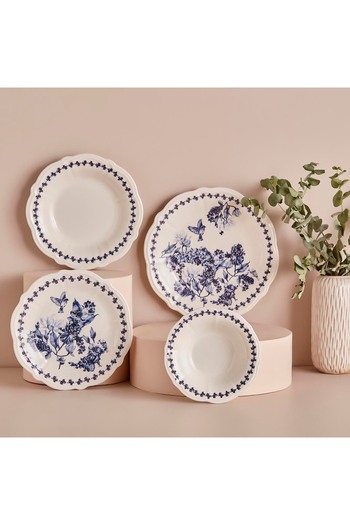Bella Maison Vanessa Stoneware 48 Parça 12 Kişilik Yemek Takımı Mavi