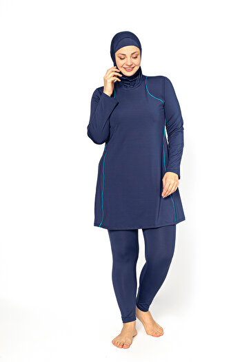 SEBOTEKS Piping Full Covered Large Size Hijab Swimsuit 5406