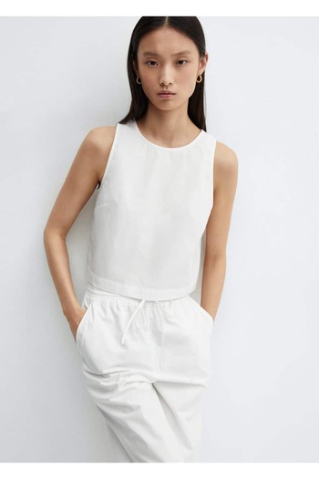 MANGO Woman Cotton cropped blouse