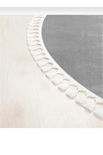 Altun 50*50 Gel Non-Slip Post Plush Carpet - Light Giri Pompom Fringed, Donut Size
