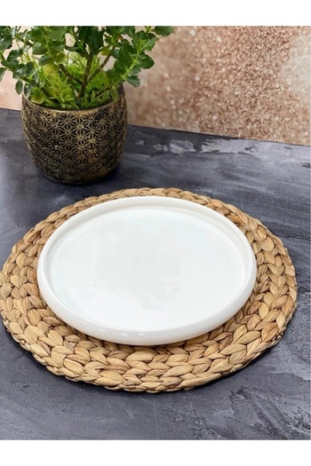 behila Tekbir Porcelain Serving Plate 1 Piece 23.8x2.5 Cm