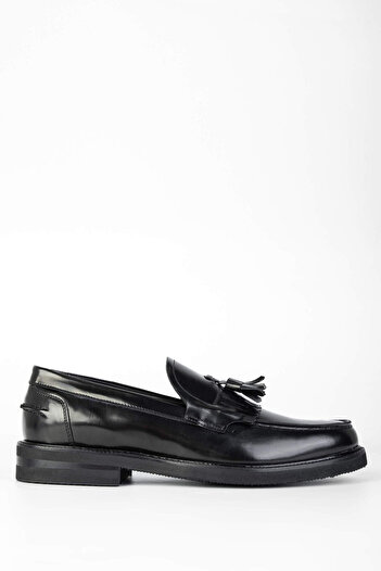 Tamer Tanca Genuine Leather Men's Black Loafer - Opening Shoes
