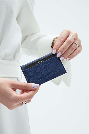 Tamer Tanca Men's Genuine Leather Navy Blue Card Holder