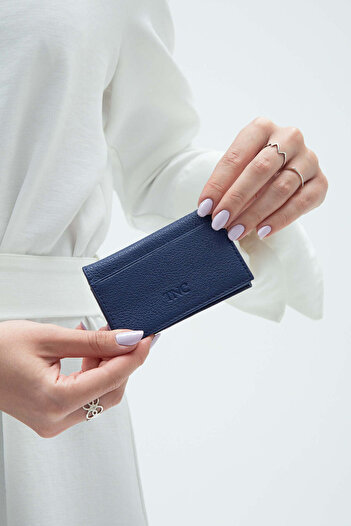 Tamer Tanca Men's Genuine Leather Navy Blue Card Holder