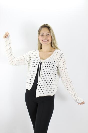 Rouge Lace-Up Cardigan