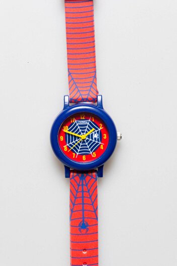 Coliseum FM ANALOG BOY'S WRISTWATCH SPIDER NETWORK FIGURED RED