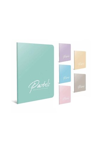 Gıpta A4 60 Sheets Unlined Notebook Pastels - Wire Stitched Plastic Cover