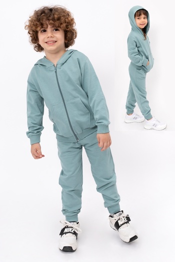 Bubito Unisex Children's Hooded 100% Cotton 2-Piece Set (1-7 Years) - Green
