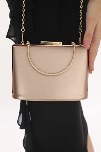womenacs Powder Color Fabric Patterned Women's Evening Dress Clutch Portfolio Bag