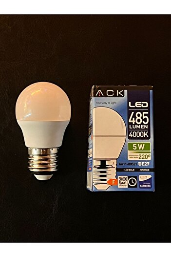 ACK 5 WATT E27 G45 4000 KELVİN ILIK BEYAZ 480 LÜMEN LED AMPUL