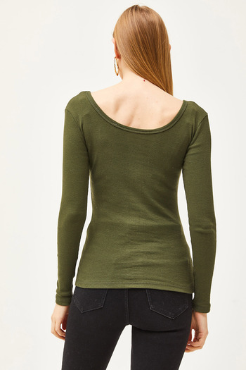 Olalook Γυναικεία μπλούζα Khaki Camisole - Φαρδύς γιακάς BLZ- 19000722