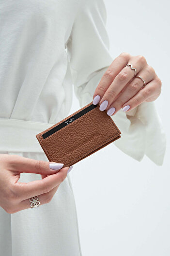 Tamer Tanca Men's Genuine Leather Tan Card Holder