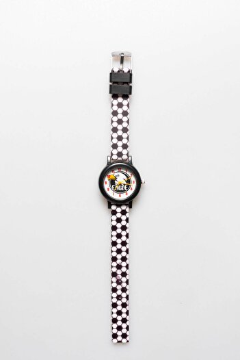 Coliseum FM ANALOG KIDS WRISTWATCH WITH SOCCER FIGURE BLACK AND WHITE