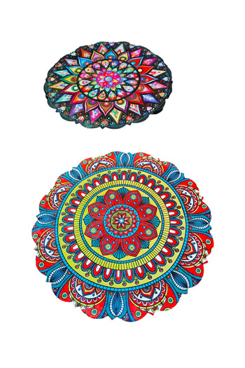 SWENCRAFT Luxury Natural Tile Printed 2 Pieces Trivet Cookware Pan Teapot Scarf Dowry Set