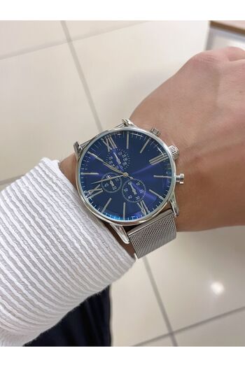 Bimodabu Roman Numeral Steel Mesh Cord Men's Wristwatch