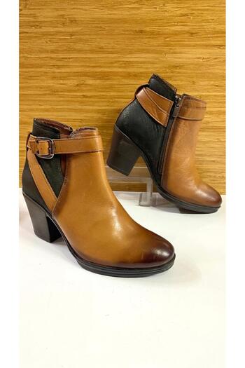 Scavia Keen RM 651 Fermuarlı Hakiki Deri Ortopedik Kısa Topuklu Bot