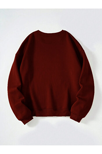 Mad&Calf Φούτερ Unisex Crew Neck Skeleton με στάμπα Oversize Loose Cut Fleece φούτερ
