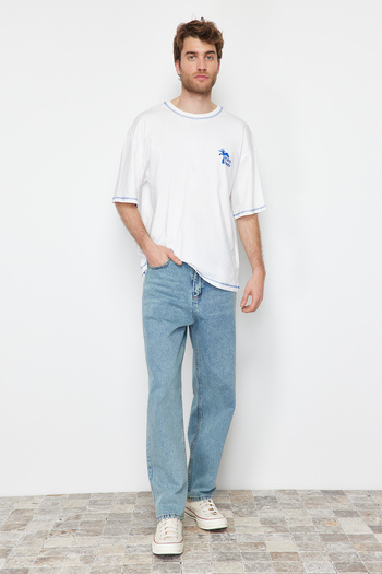 Trendyol Collection Τζιν φαρδύ μπλε φαρδύ τζιν - TMNSS22JE0229
