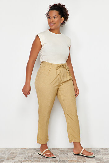 Trendyol Curve Stone Carrot Woven Fabric - Trousers TBBSS24AR00013
