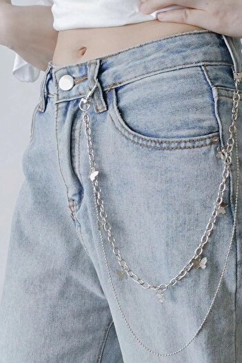 New Obsessions Butterfly Figured Pantalon Accesoriu-lant centura