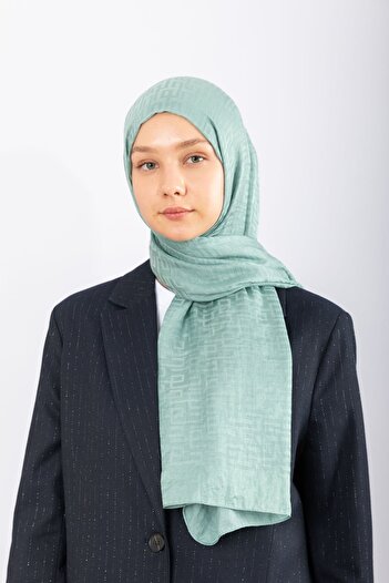 hijabchi Εισαγόμενο Ιππικό Jacquard Γεωμετρικό - Σαφράν Πράσινο