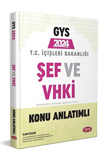 Data Yayınları 2024Güncellenmiş Müfredat T.C. İçişleri Bakanlığı VHKİ ve Şefim'e Özel GYS Hazırlık Kitabı