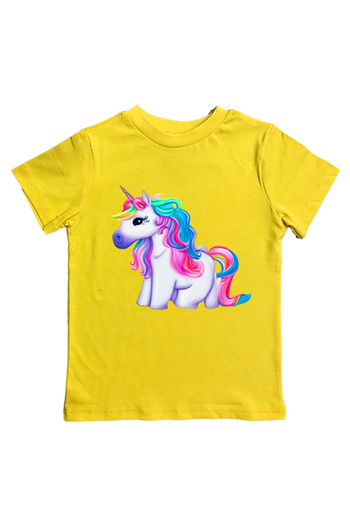 UNICORN printed cotton combed cotton fabric summer children's T-shirt