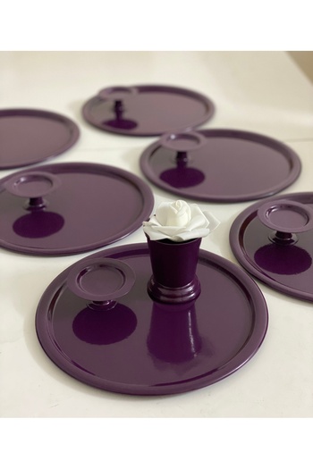 Elzem 2 MODELS PURPLE COLOR 6-PIECE PRESENTATION TABLE AND PASTA