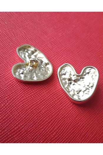 İMREN AKSESUAR 6 Light Gold Metal Buttons - 2.5 cm Strap Plated Heart