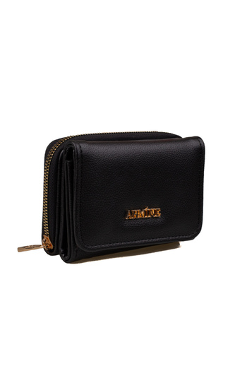 Armine Black Plain Pia Women's Medium Wallet